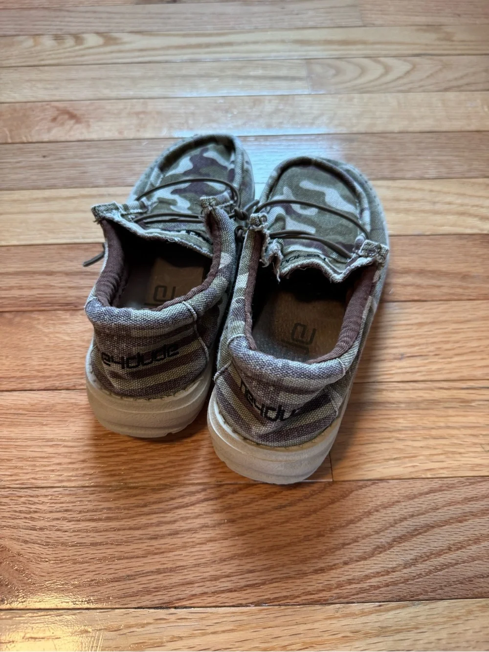 Hey Dude Kids Camo Slip-On Moccasins - Green and Brown